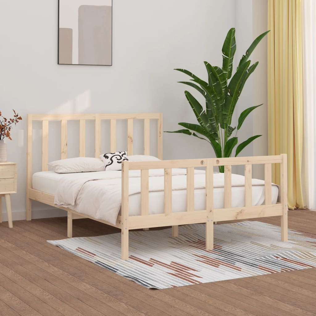 vidaXL Estrutura de cama 100x200 cm madeira maciça branco