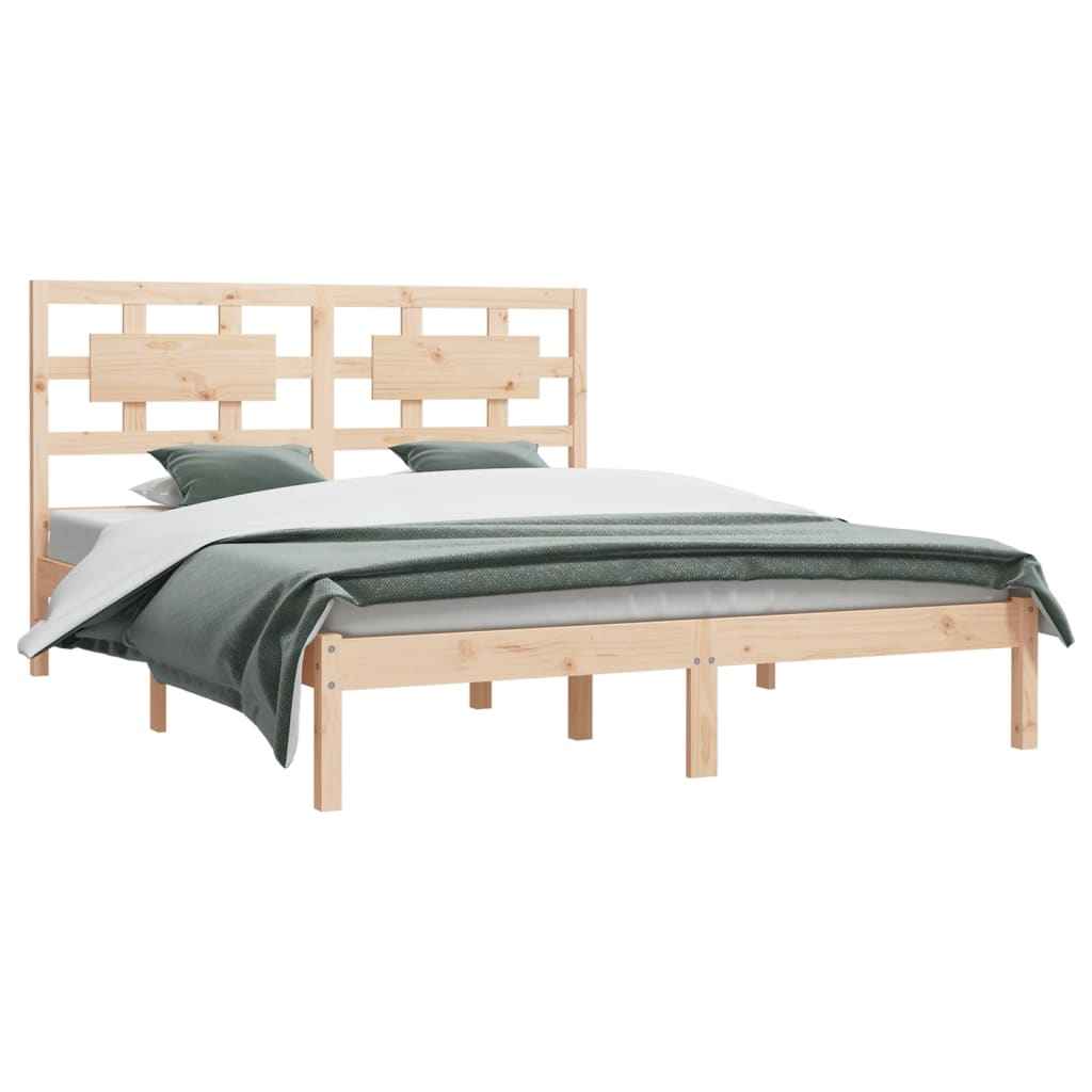 vidaXL Estrutura de cama 200x200 cm pinho maciço preto