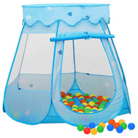 vidaXL Tenda de brincar infantil com 250 bolas 102x102x82 cm azul