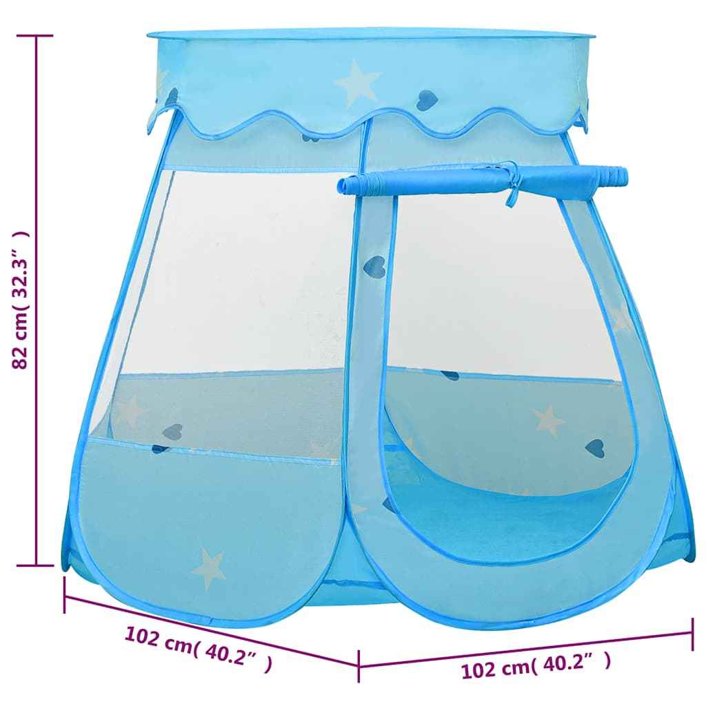 vidaXL Tenda de brincar infantil com 250 bolas 102x102x82 cm azul