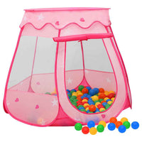 vidaXL Tenda de brincar infantil com 250 bolas 102x102x82 cm rosa