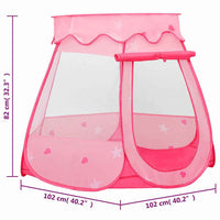 vidaXL Tenda de brincar infantil com 250 bolas 102x102x82 cm rosa