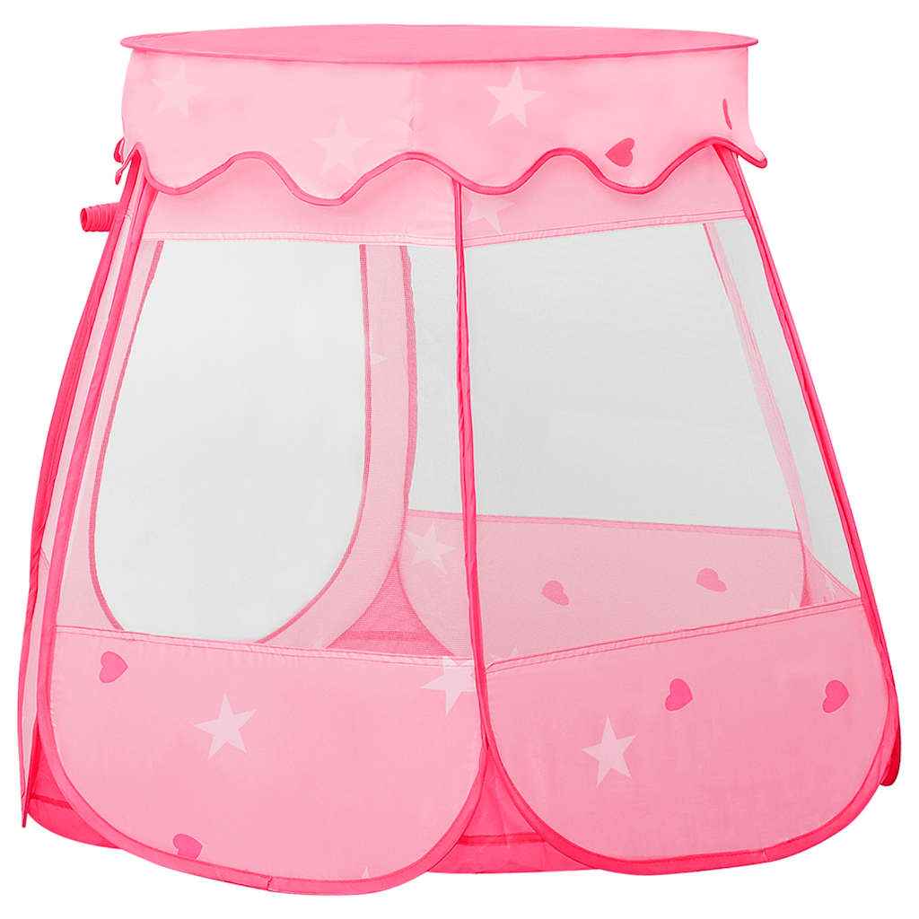 vidaXL Tenda de brincar infantil com 250 bolas 102x102x82 cm rosa