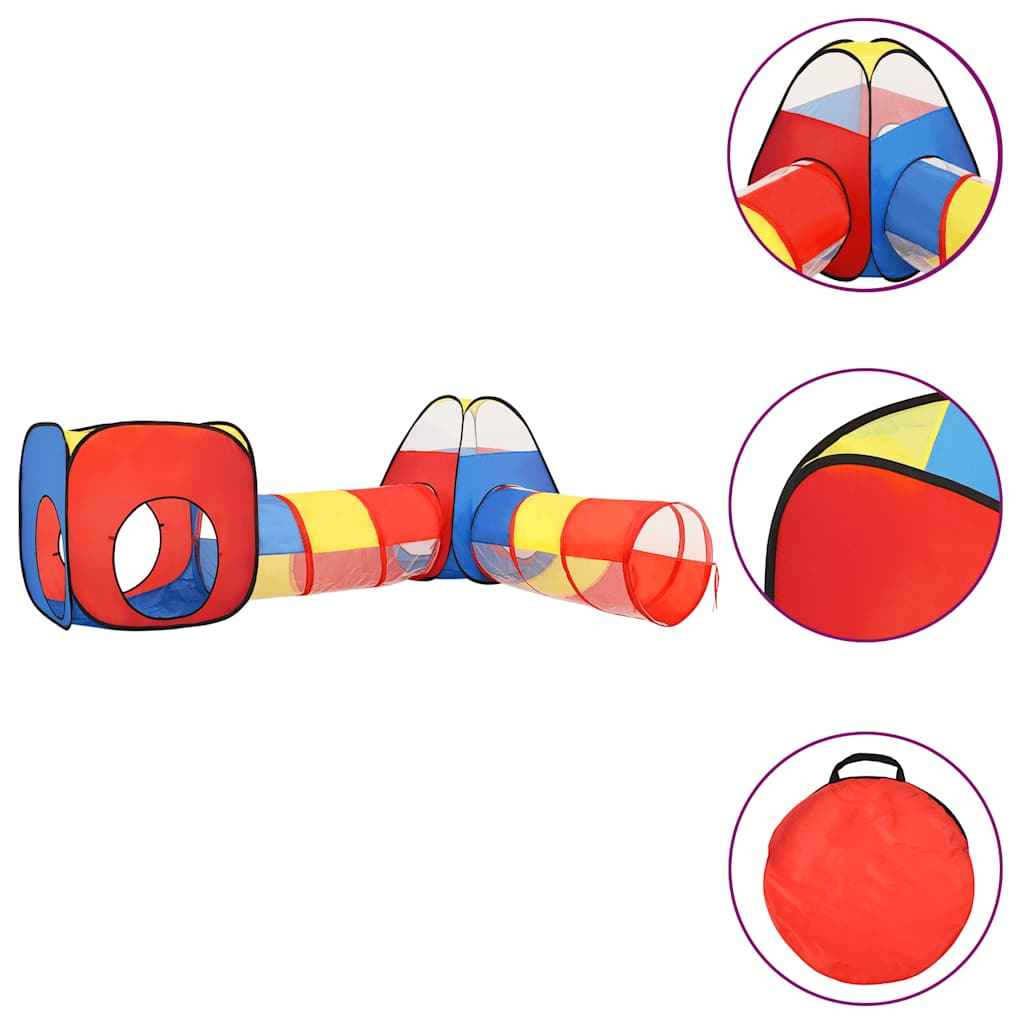 vidaXL Tenda de brincar infantil com 250 bolas 190x264x90 cm multicor