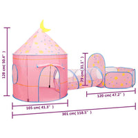 vidaXL Tenda de brincar infantil com 250 bolas 301x120x128 cm rosa