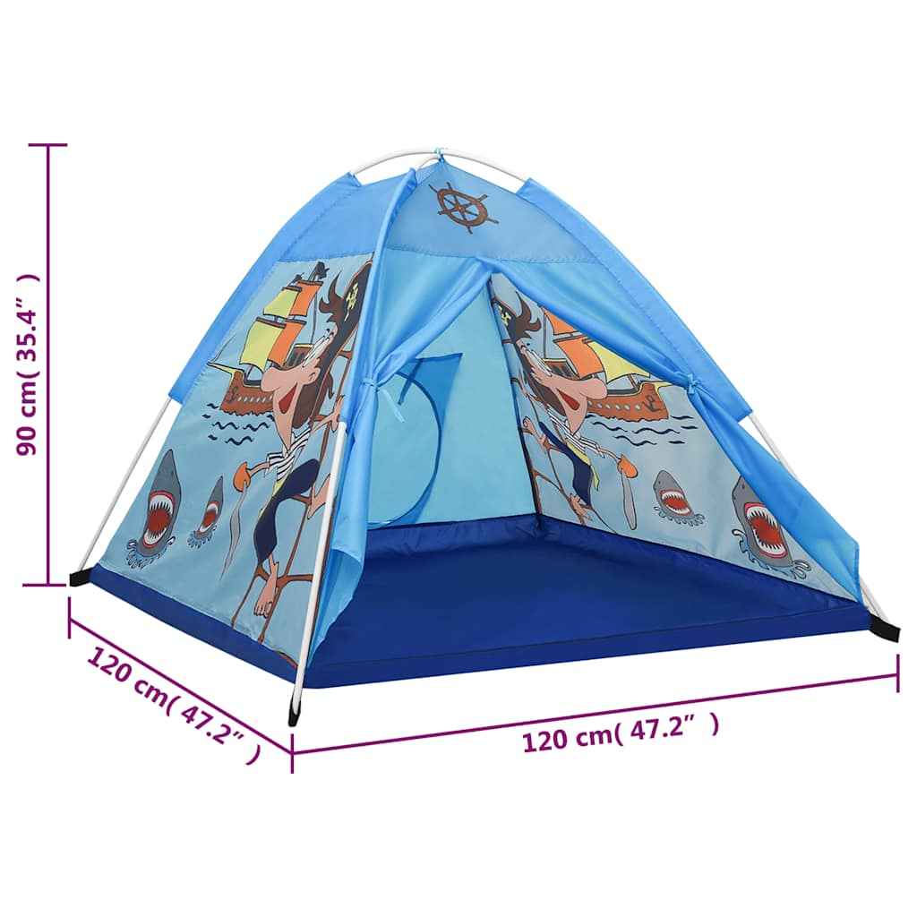 vidaXL Tenda de brincar infantil com 250 bolas 120x120x90 cm azul