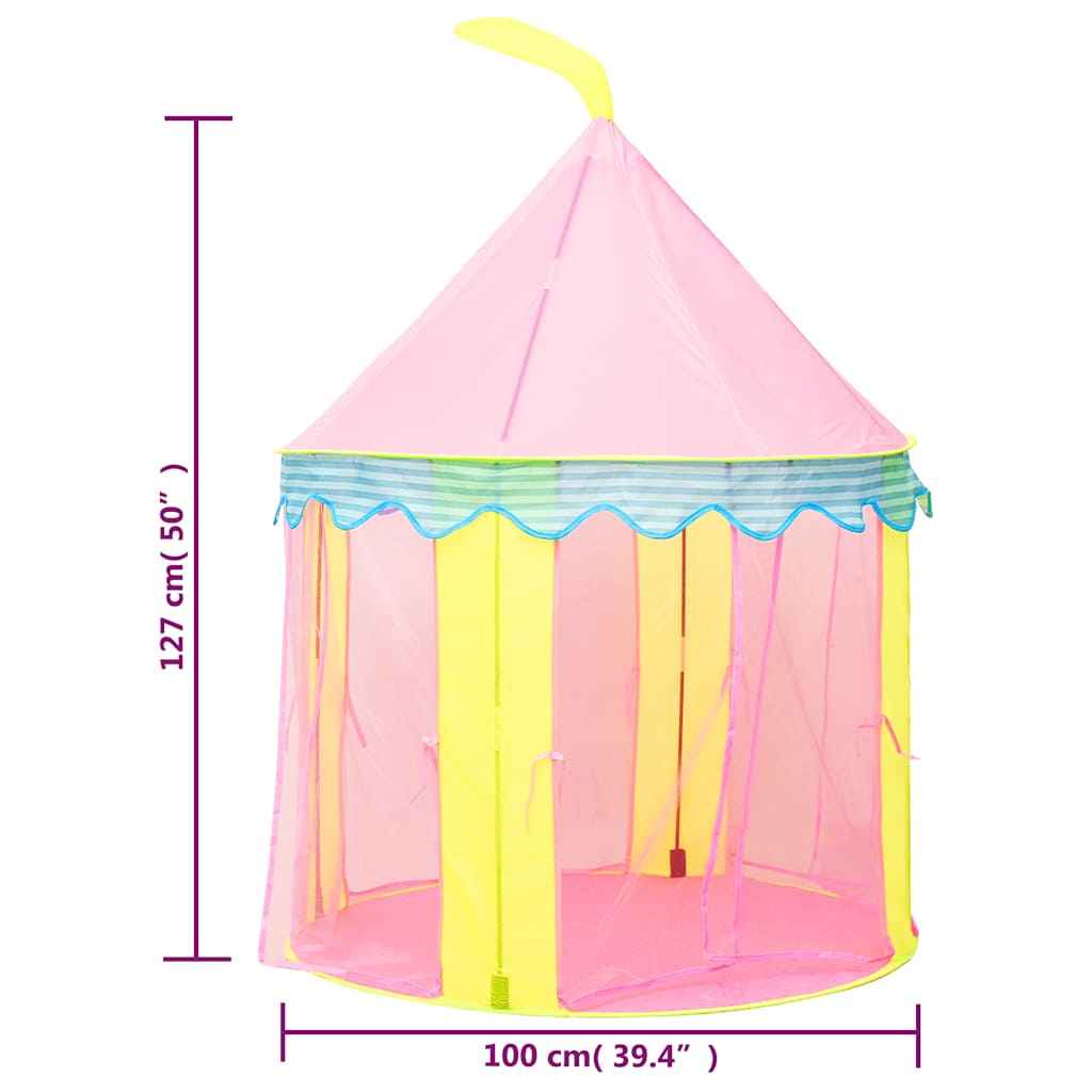 vidaXL Tenda de brincar infantil com 250 bolas 100x100x127 cm rosa