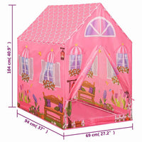 vidaXL Tenda de brincar infantil com 250 bolas 69x94x104 cm rosa