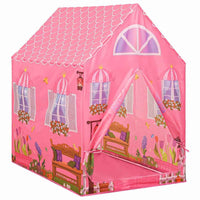 vidaXL Tenda de brincar infantil com 250 bolas 69x94x104 cm rosa