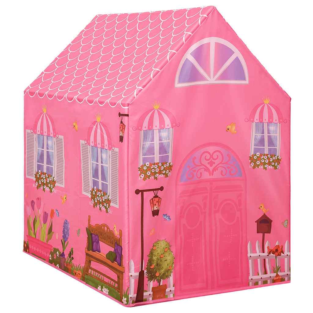 vidaXL Tenda de brincar infantil com 250 bolas 69x94x104 cm rosa