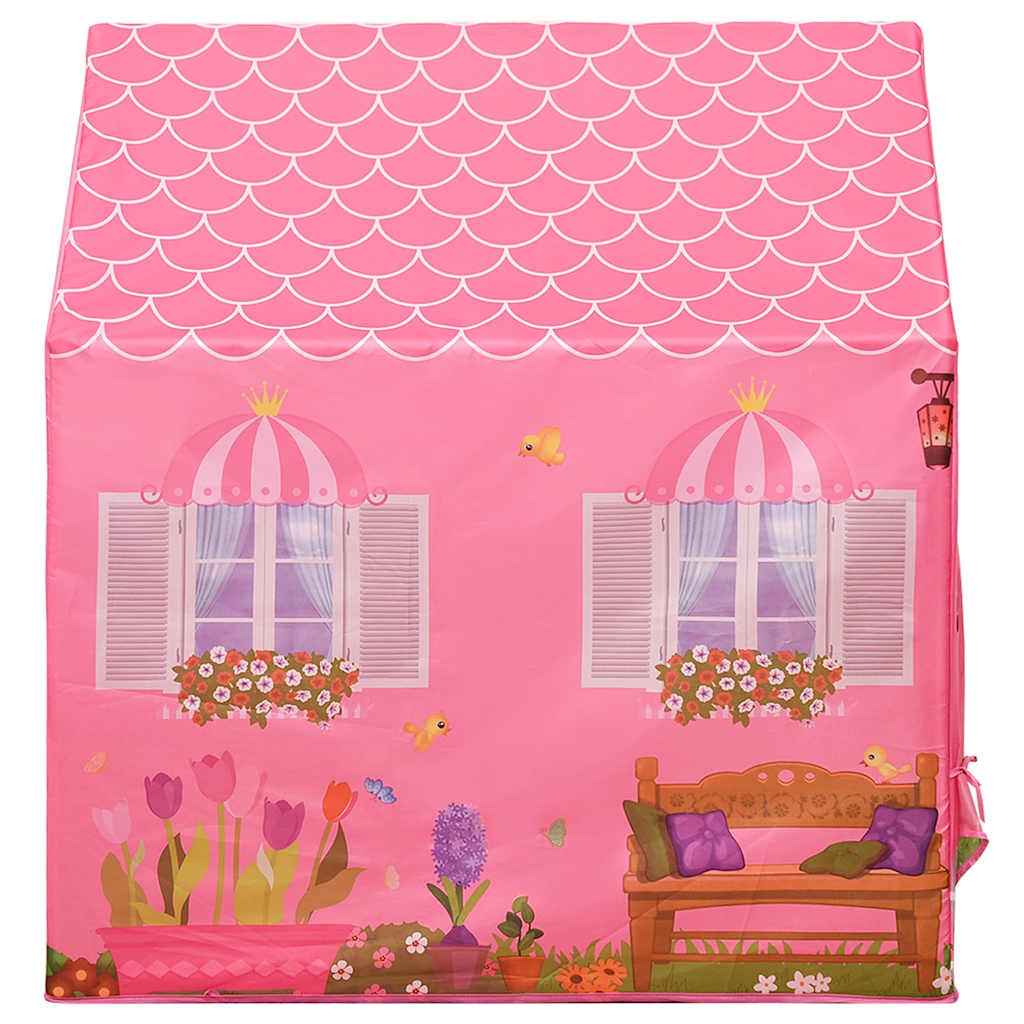 vidaXL Tenda de brincar infantil com 250 bolas 69x94x104 cm rosa