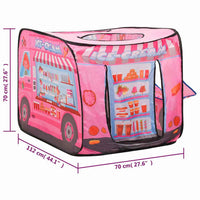 vidaXL Tenda de brincar infantil com 250 bolas 70x112x70 cm rosa