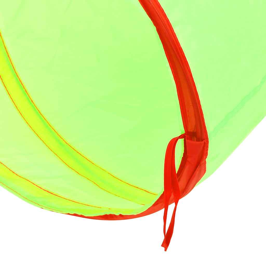 vidaXL Túnel de brincar infantil com 250 bolas 175 cm poliéster verde