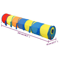 vidaXL Túnel de brincar infantil c/ 250 bolas 245cm poliéster multicor