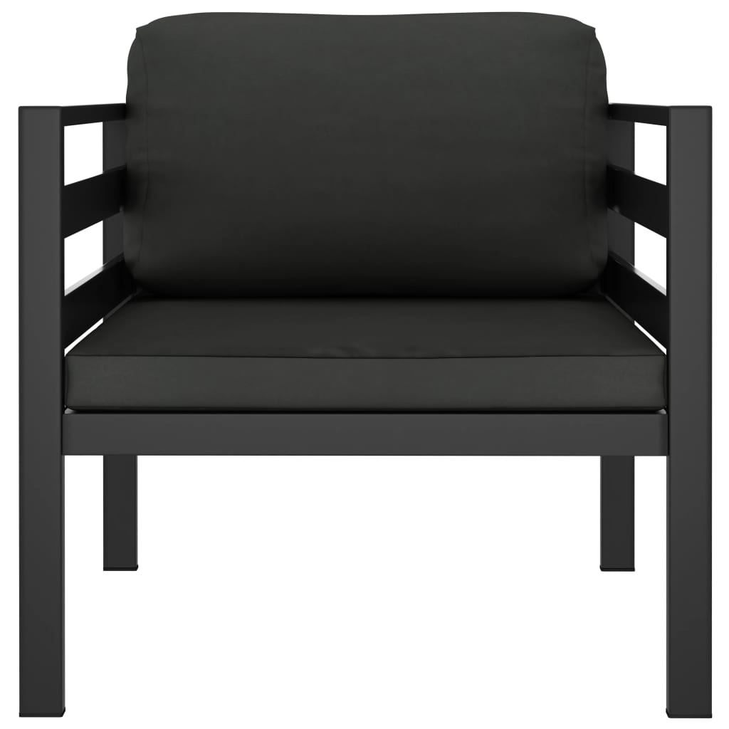 vidaXL 7 pcs conjunto lounge jardim com almofadões alumínio antracite