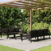 vidaXL 6 pcs conjunto lounge jardim com almofadões alumínio antracite