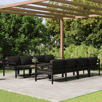 vidaXL 6 pcs conjunto lounge jardim com almofadões alumínio antracite