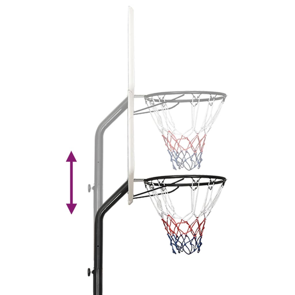 vidaXL Tabela de basquetebol 282-352 cm polietileno branco