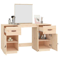 vidaXL Conjunto de toucador com espelho pinho maciço branco
