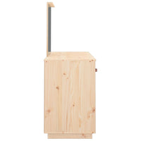 vidaXL Conjunto de toucador com espelho pinho maciço branco