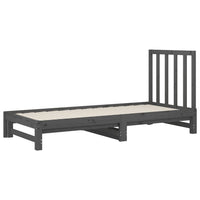 vidaXL Sofá-cama de puxar 2x(90x200) cm pinho maciço cinza