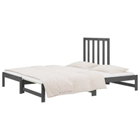 vidaXL Sofá-cama de puxar 2x(90x200) cm pinho maciço cinza