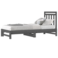 vidaXL Sofá-cama de puxar 2x(90x200) cm pinho maciço cinza