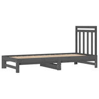 vidaXL Sofá-cama de puxar 2x(90x200) cm pinho maciço cinza