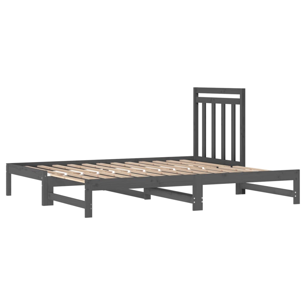 vidaXL Sofá-cama de puxar 2x(90x200) cm pinho maciço cinza