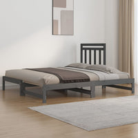 vidaXL Sofá-cama de puxar 2x(90x200) cm pinho maciço cinza
