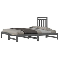 vidaXL Sofá-cama de puxar 2x(90x200) cm pinho maciço cinza