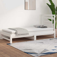 vidaXL Sofá-cama de puxar 2x(90x200) cm madeira de pinho maciça