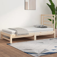 vidaXL Sofá-cama de puxar 2x(90x200) cm madeira de pinho maciça