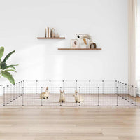 vidaXL Gaiola para animais de estimação com 8 painéis, preta, 35x35 cm, aço