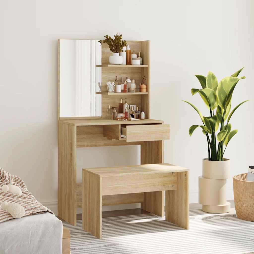 vidaXL Conjunto toucador 74,5x40x141 cm branco