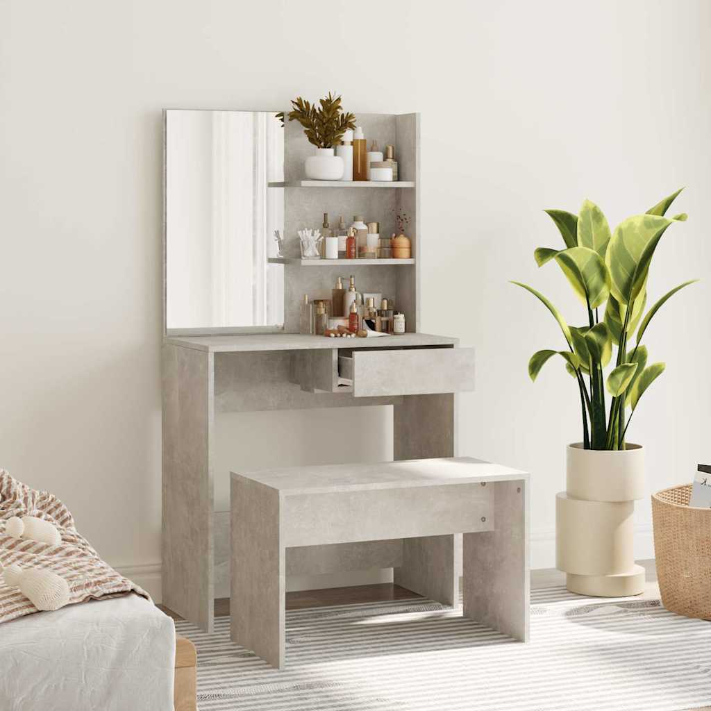 vidaXL Conjunto toucador 74,5x40x141 cm branco