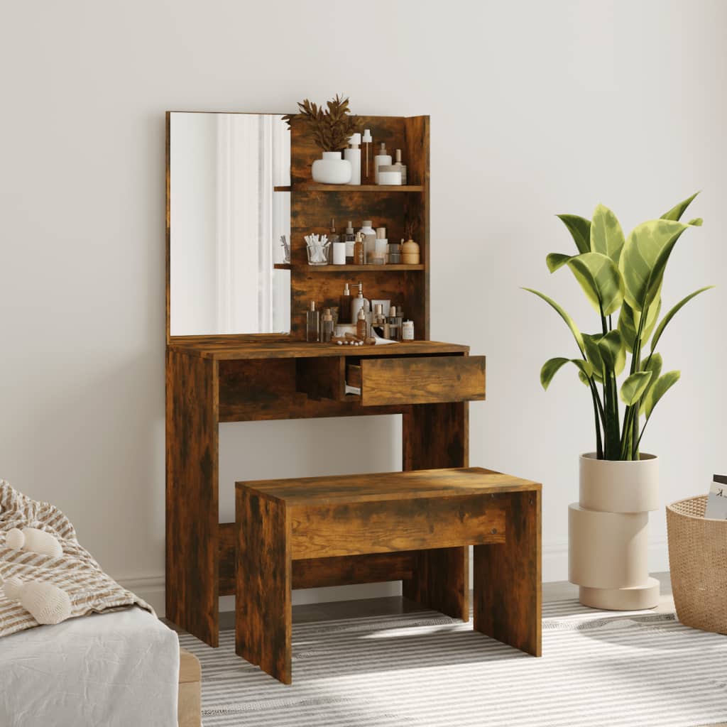 vidaXL Conjunto toucador 74,5x40x141 cm branco