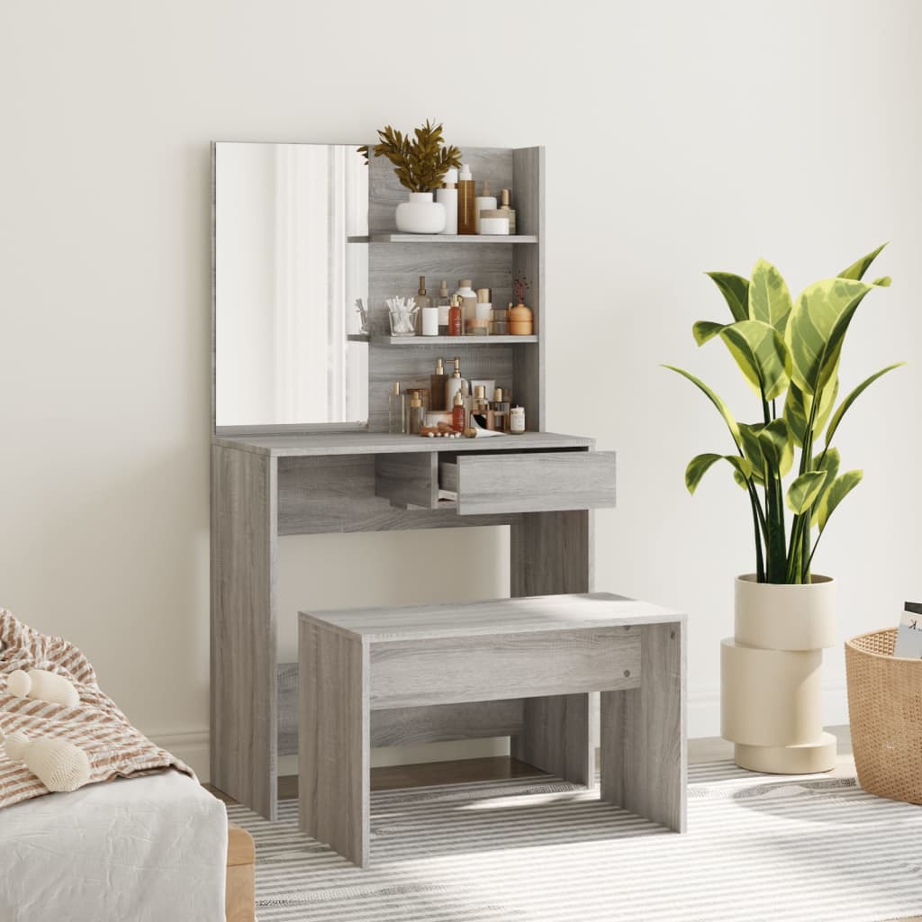 vidaXL Conjunto toucador 74,5x40x141 cm branco