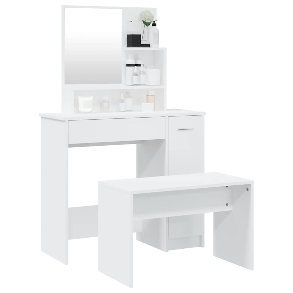 vidaXL Conjunto toucador 86,5x35x136 cm branco