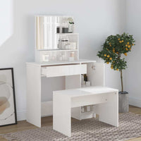 vidaXL Conjunto toucador 86,5x35x136 cm branco