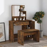 vidaXL Conjunto toucador 86,5x35x136 cm branco