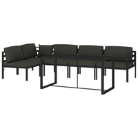 vidaXL 6 pcs conjunto lounge jardim com almofadões alumínio antracite