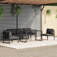 vidaXL 6 pcs conjunto lounge jardim com almofadões alumínio antracite