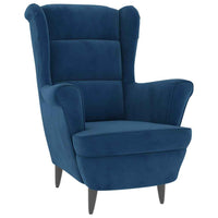 vidaXL Poltrona de descanso com banco veludo azul