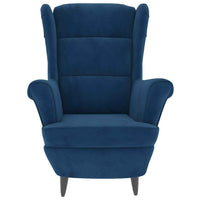 vidaXL Poltrona de descanso com banco veludo azul
