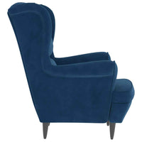 vidaXL Poltrona de descanso com banco veludo azul