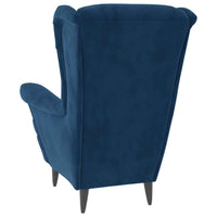 vidaXL Poltrona de descanso com banco veludo azul