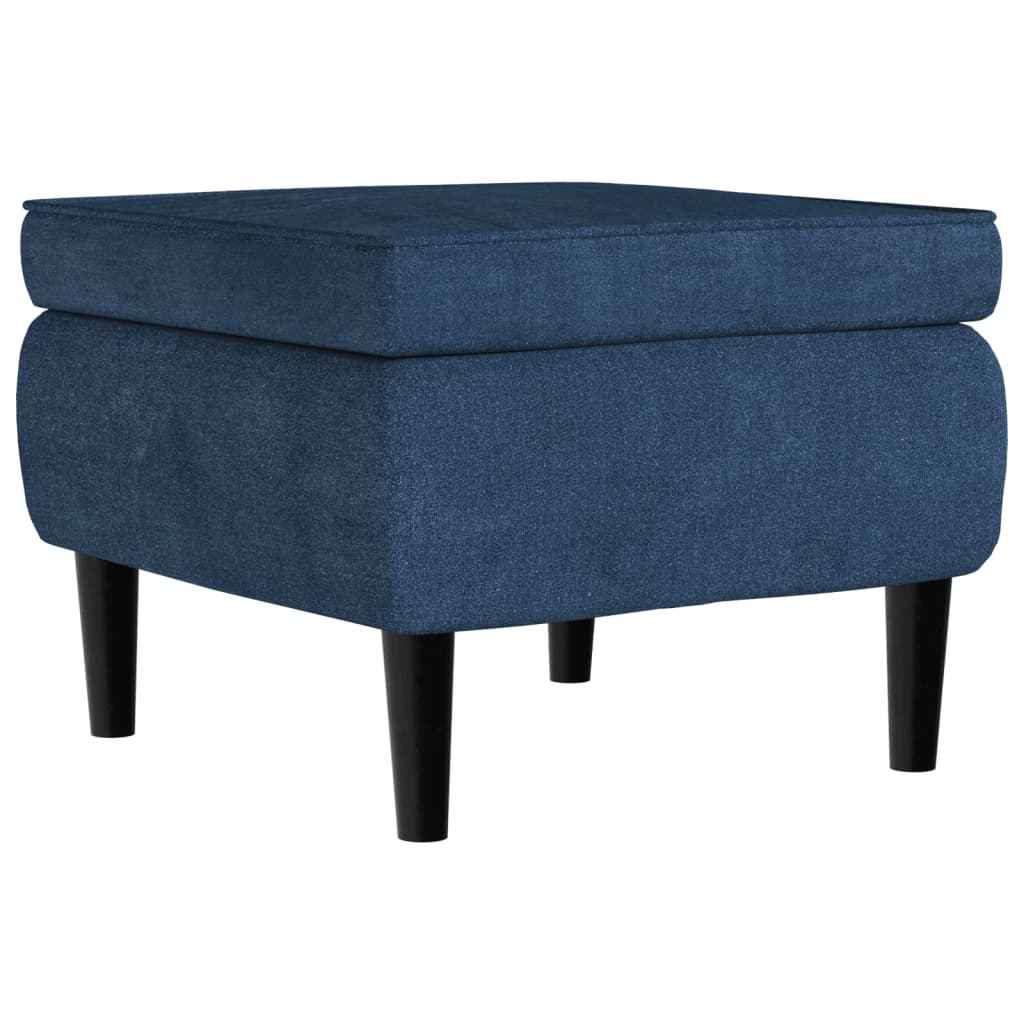 vidaXL Poltrona de descanso com banco veludo azul