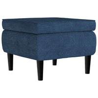 vidaXL Poltrona de descanso com banco veludo azul