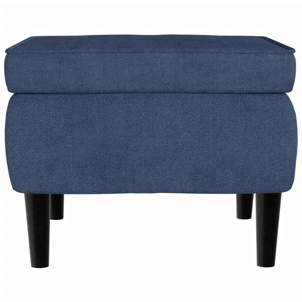 vidaXL Poltrona de descanso com banco veludo azul